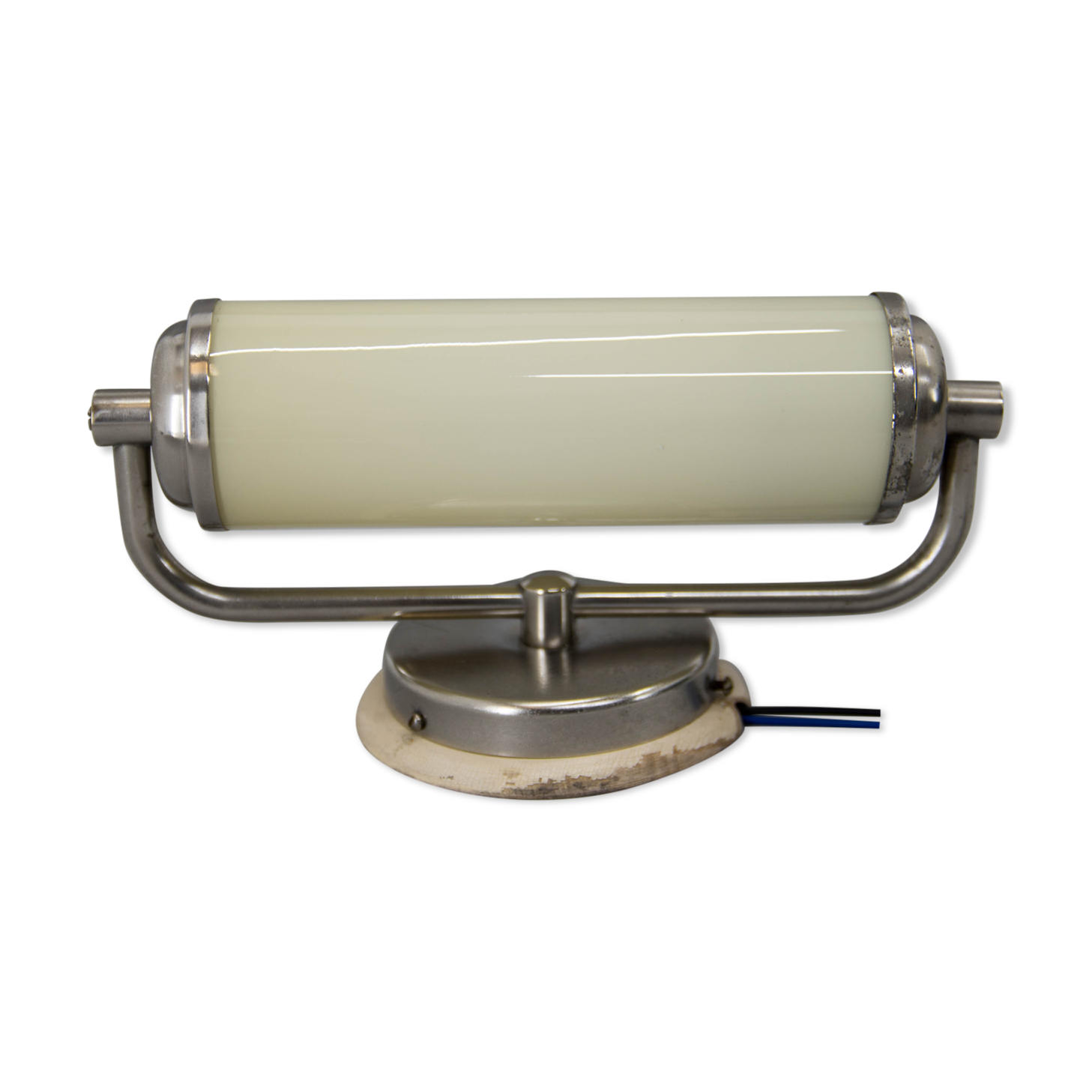 Art deco or bauhaus nickel-plated wall lamp, 1930