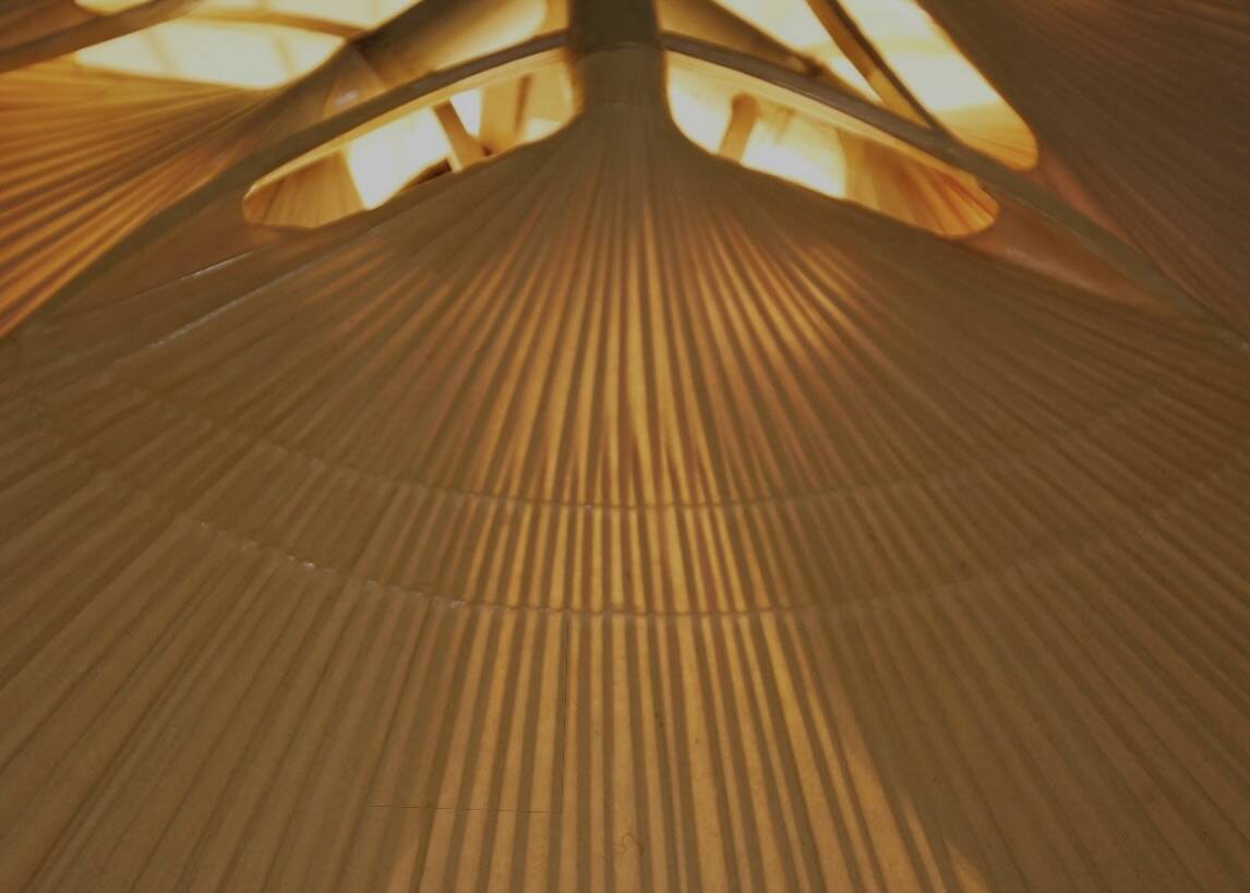 Rare Uchiwa Hana Chandelier by Ingo Maurer - Japanese Paper and Bamboo