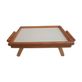 Foldable wooden serving tray