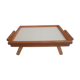 Foldable wooden serving tray