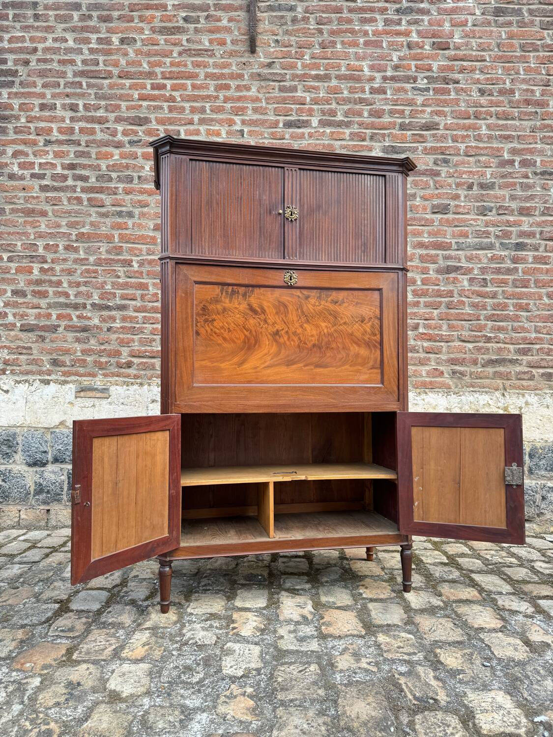 Mahogany Guillotine Secretary Louis XVI XVIII Eme Century