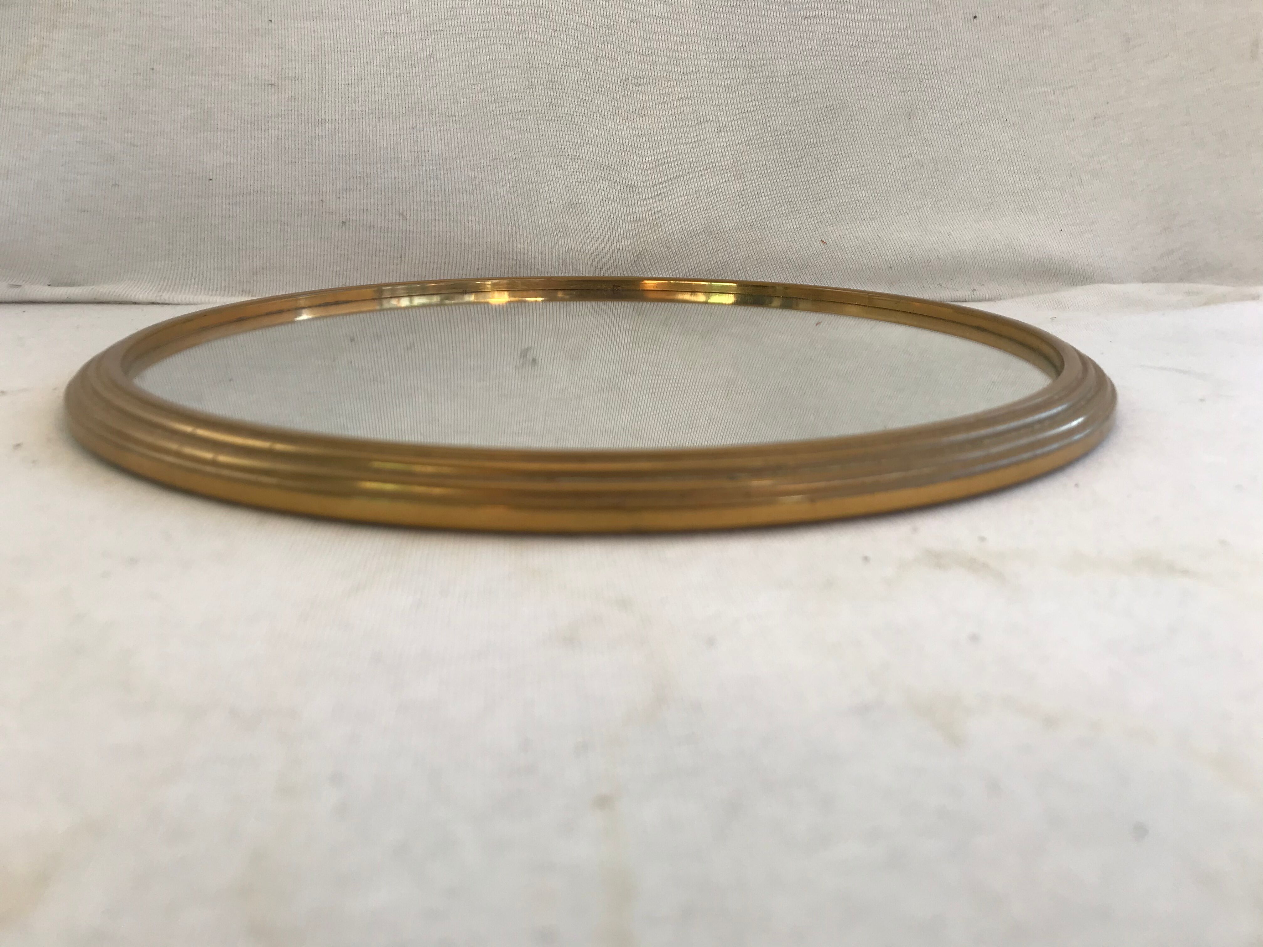 Former golden metal service tray