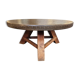 Round brutalis coffee table with brass / copper top / 1960s