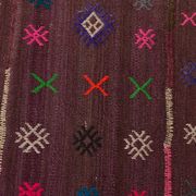 Burgundy Art Deco Vintage Kilim Rug, 118x124Cm