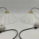 Pair of opaline pendant lights