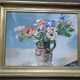 Old painting representing a bouquet of anemones