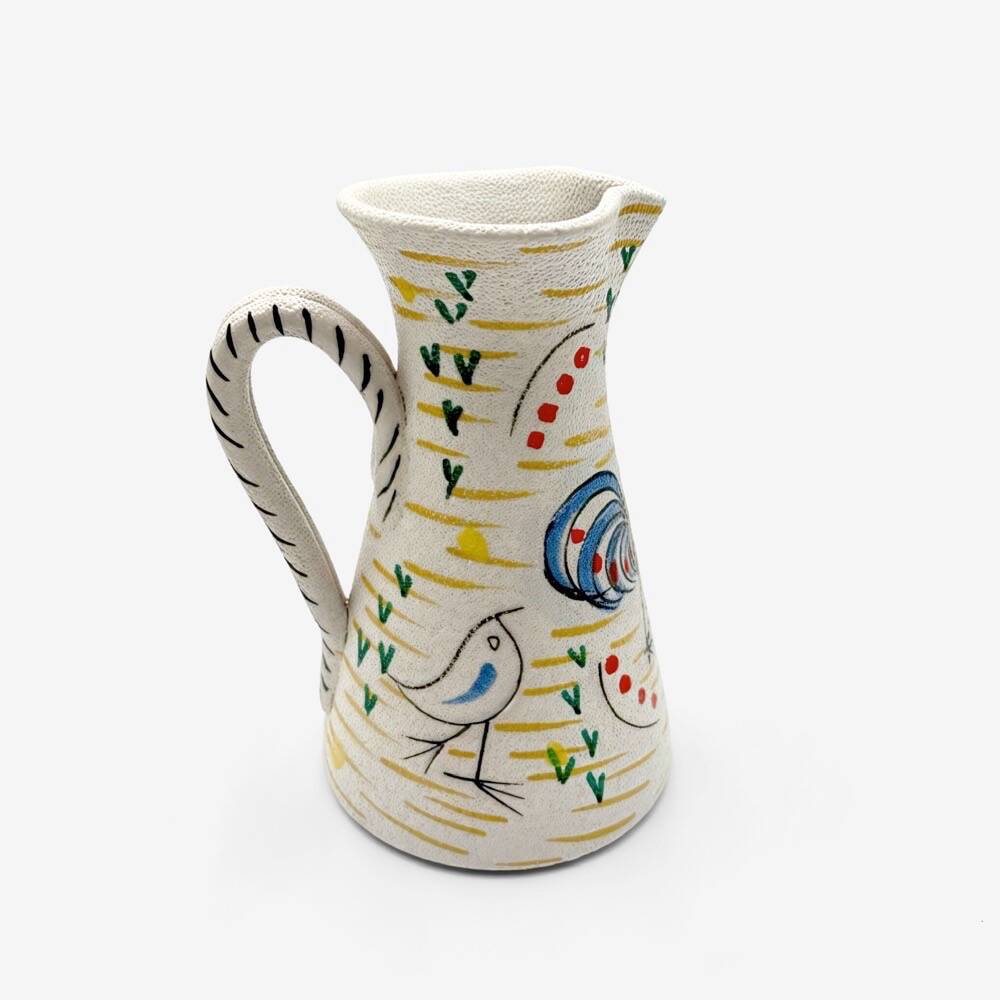 Modernist pitcher with rooster by Fratelli Fanciullacci from the 1950s.