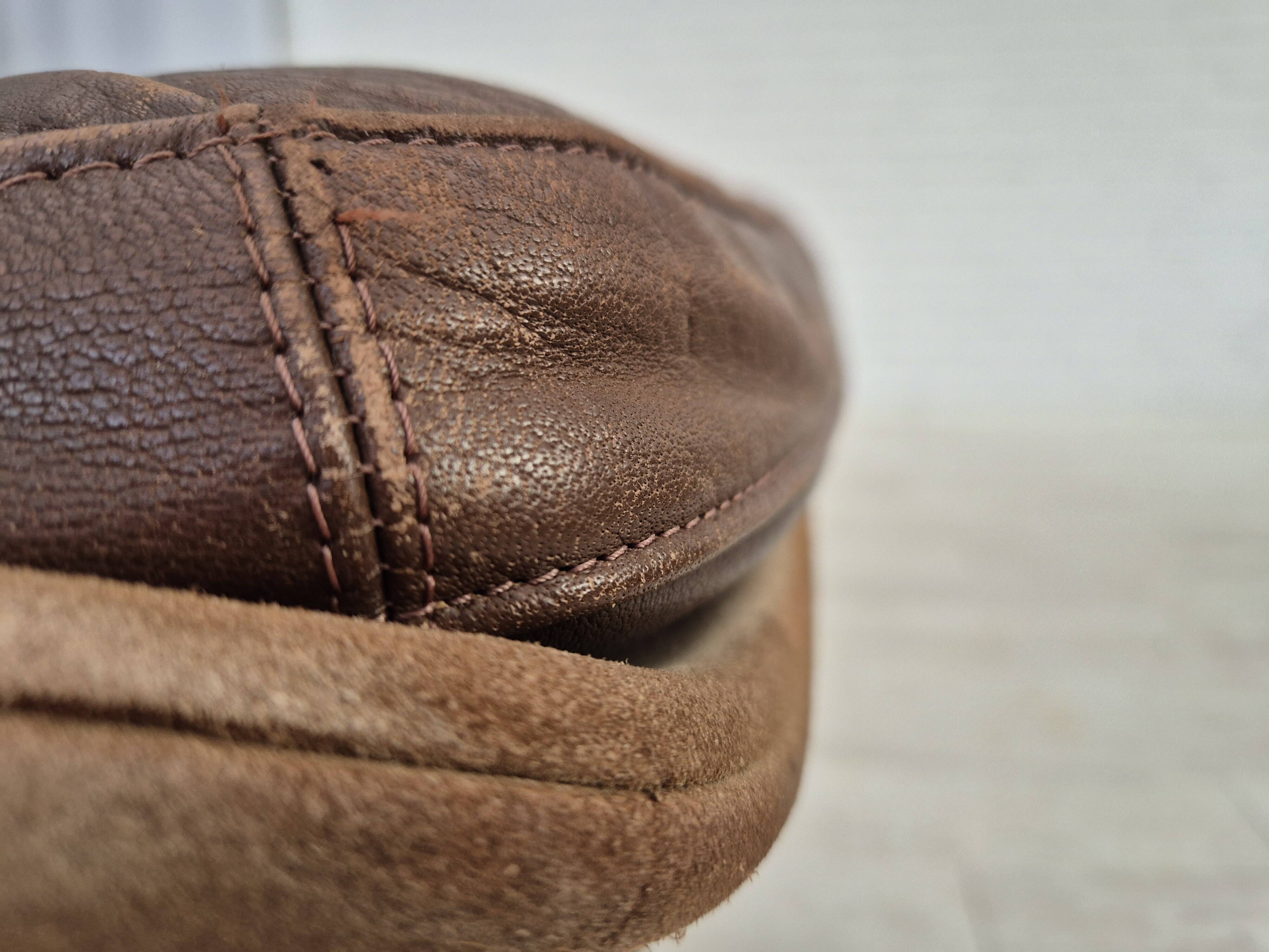 1970s, Danish design by Madsen & Schubell, adjustable footstool, original condition.