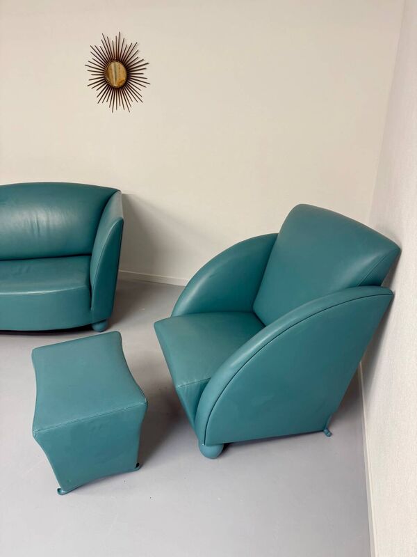 Salon canapé et fauteuil Atlantis design des années 90 de Wittmann vintage