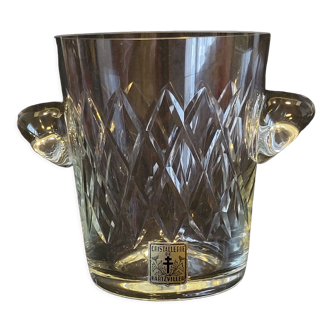 Old ice bucket ice cubes crystal cut braces Cristallerie Hartzviller