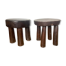 Set of 2 senoufo round stools