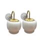 Paire d’appliques murales vintage globes blancs