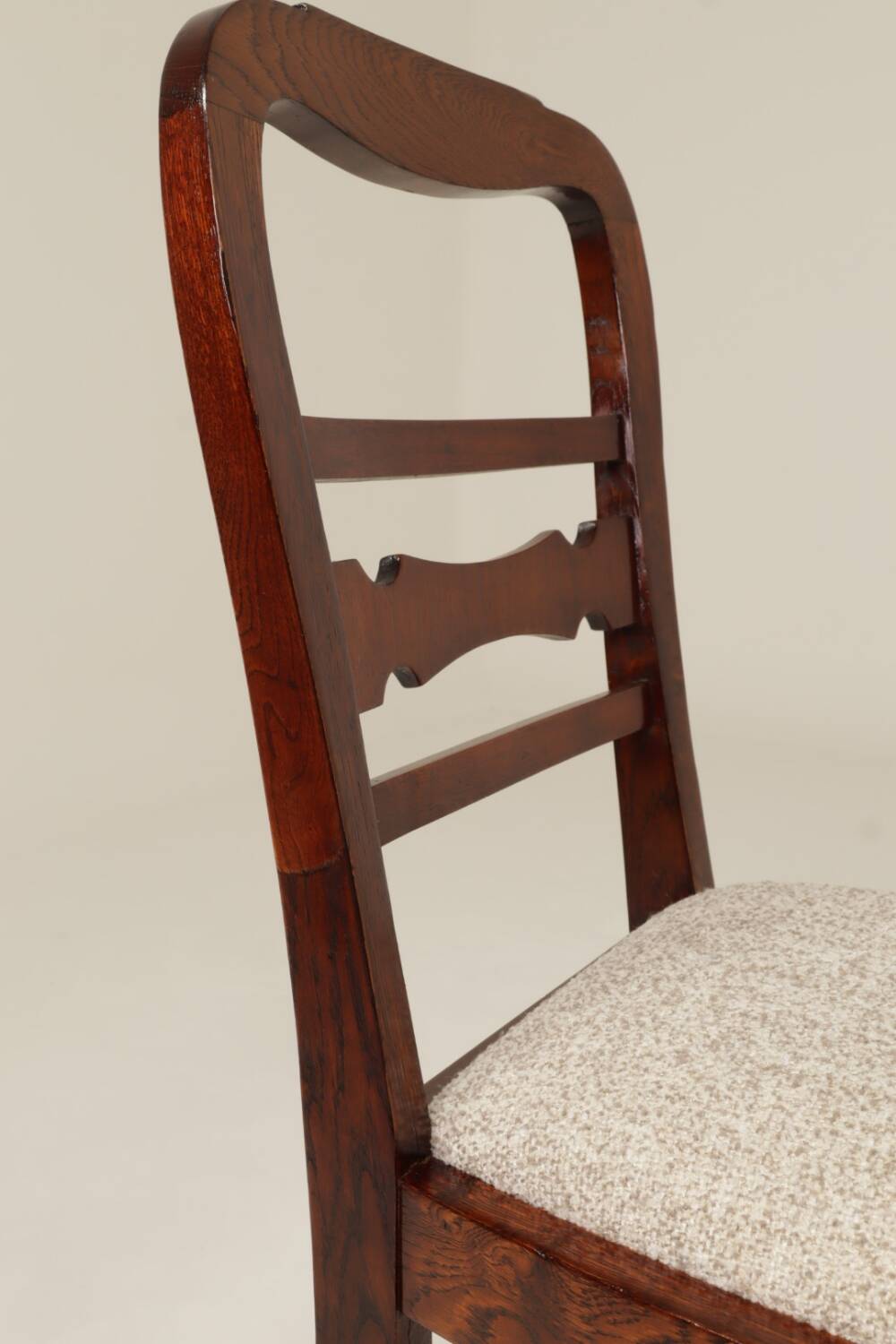 Art Deco chair beige fabric rustic oak 1950