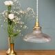 Vintage holophane glass lampshade pendant light