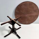 Vintage round ebonized walnut dining table mod. 522 by g. frattini for bernini