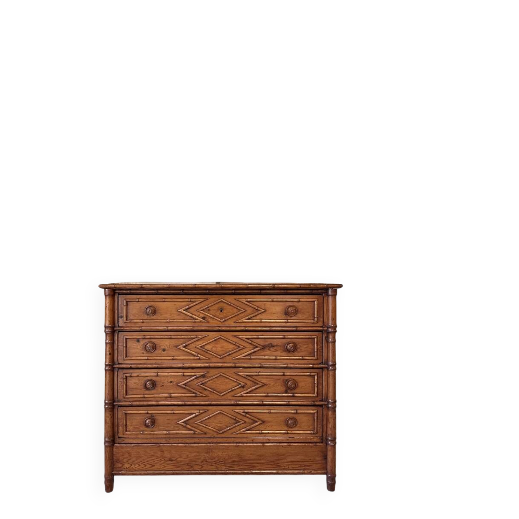Commode style bambou en sapin époque 1900