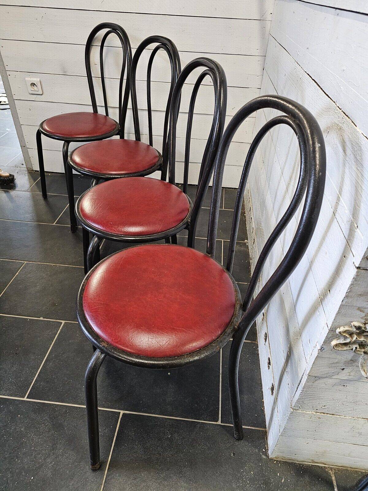 curved iron bistro chairs x 4