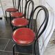 chaises de bistrot en fer courbé x 4