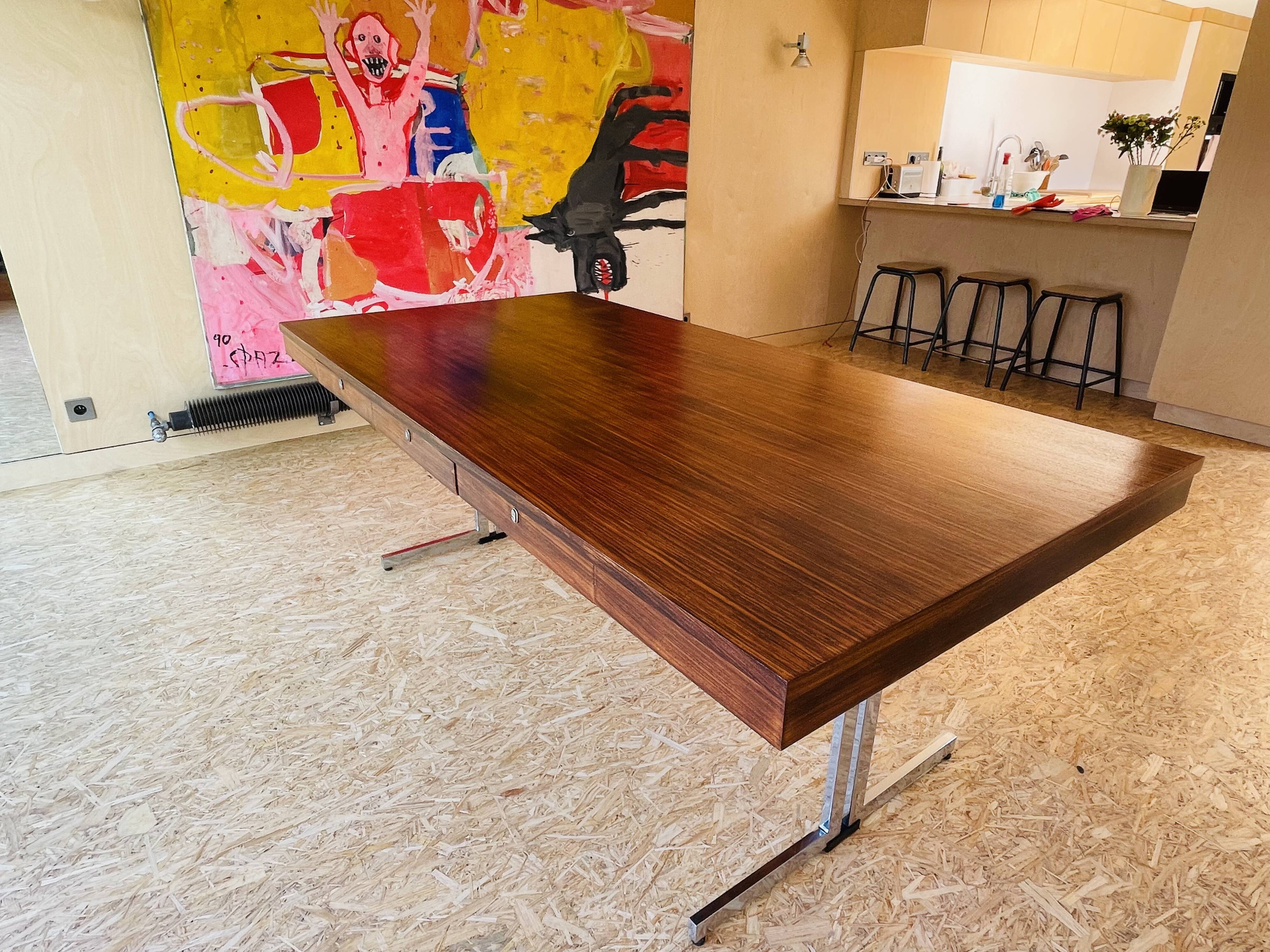 Vintage mahogany veneered desk