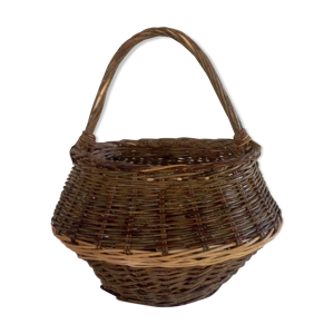 Panier en osier ancien forme panier