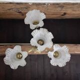 Empire bronze chandelier with 4 lights in glass tulips