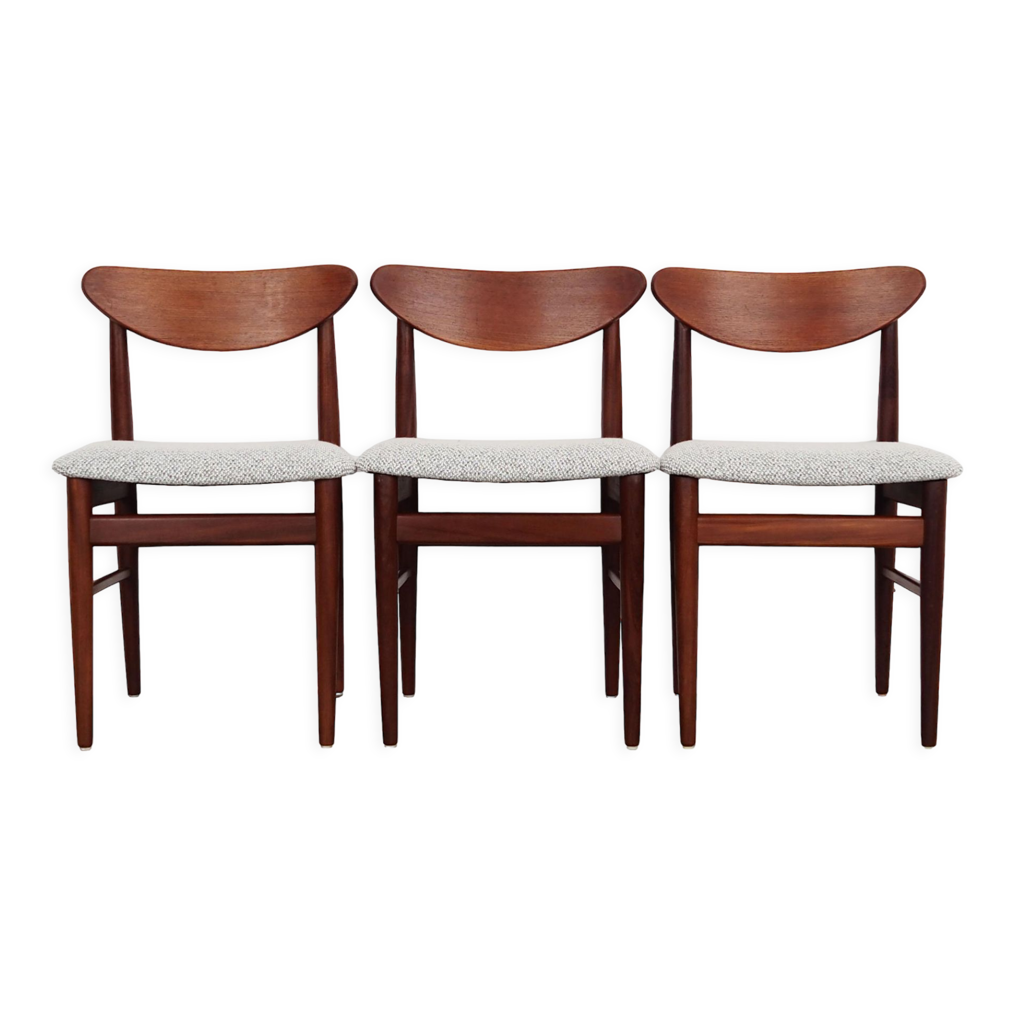 Set of three teak chairs, danish design, 1970s