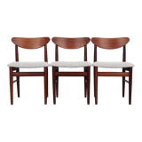 Set of three teak chairs, danish design, 1970s