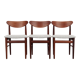 Set of three teak chairs, danish design, 1970s