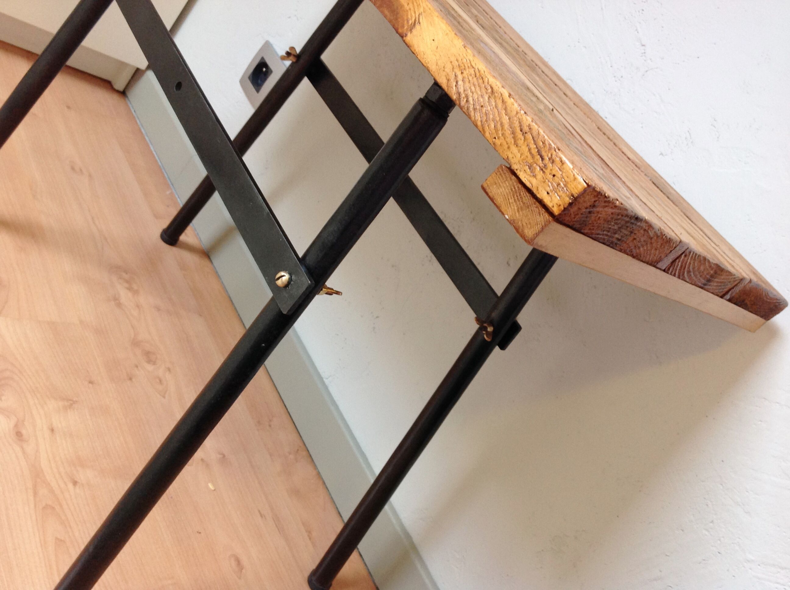 Wooden and metal side table industrial style 6070s