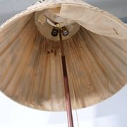 Teak Tripod Micheline Floor Lamp from Brass by JT Kalmar for Kalmar, 1950s