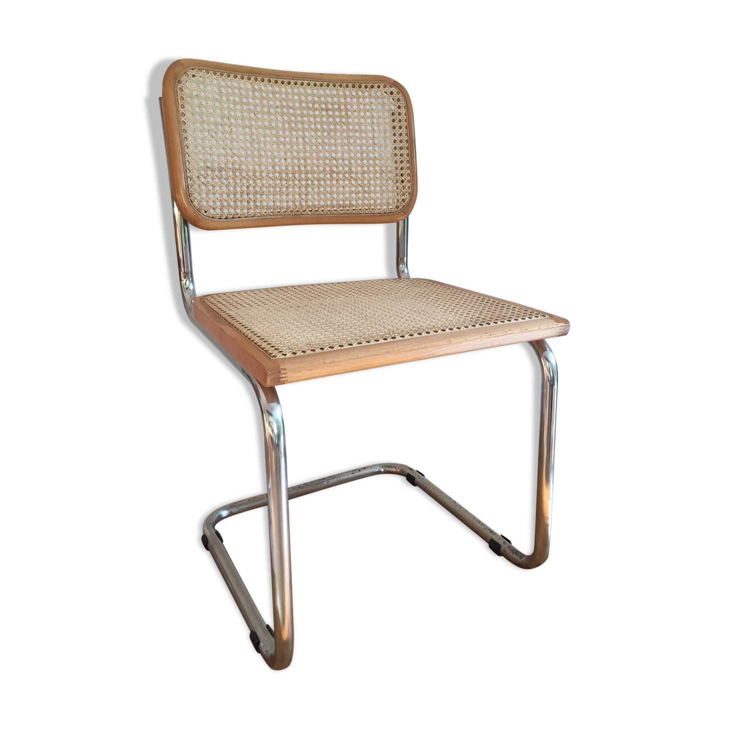 Chaise B32 bois et cannage Marcel Breuer vintage