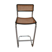 Chaise haute chrome et cannage