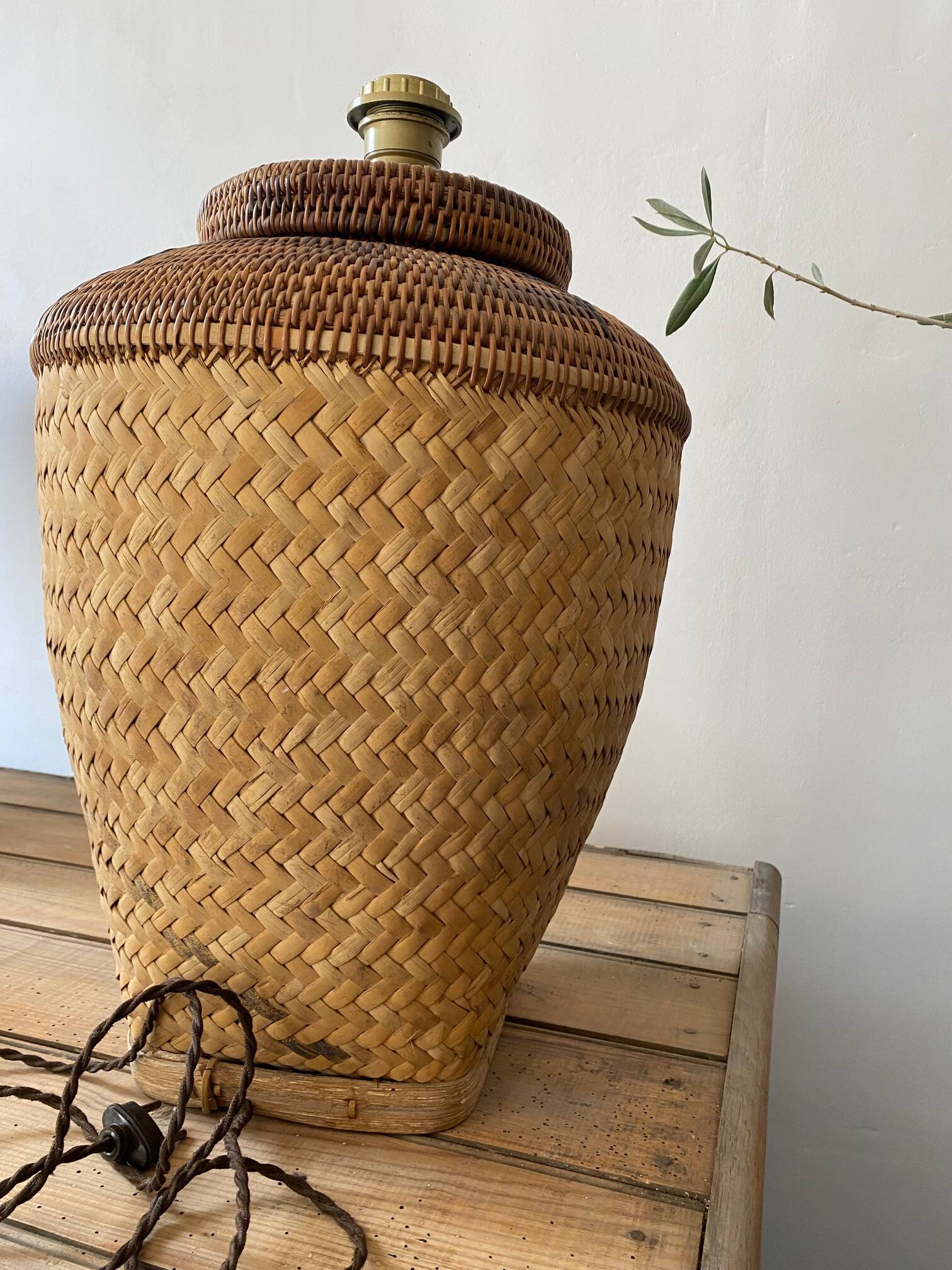 Vintage balinese basket lamp