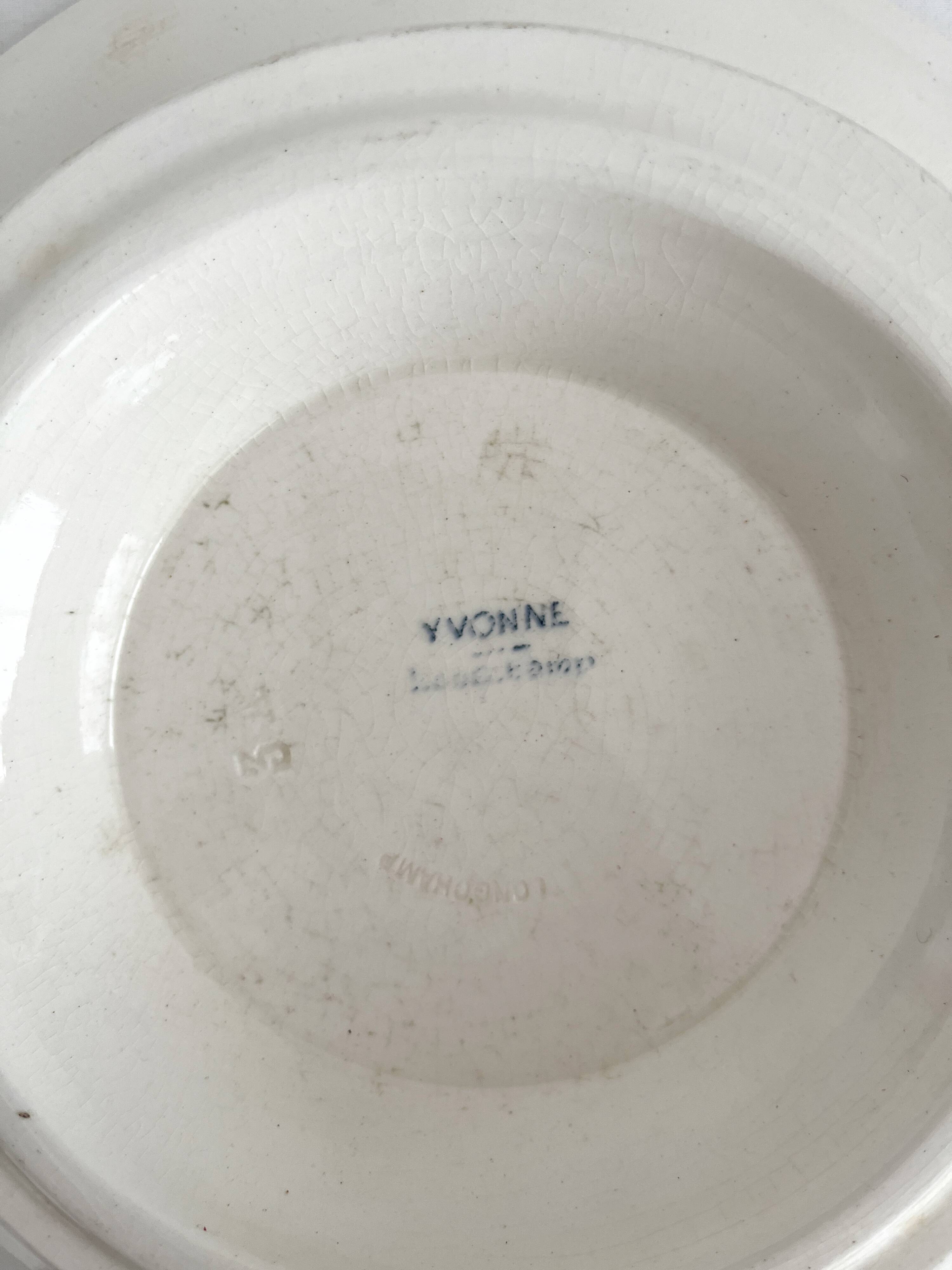 Low ironstone compote dish "Yvonne" Longchamp earthenware