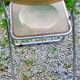 Set of 4 70s design folding chairs in smoked plexiglass and chrome metal