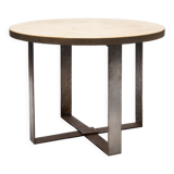 Travertine pedestal table