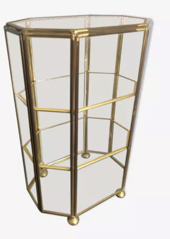 Vitrine verre et laiton