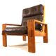 Fauteuil en cuir marron à dossier haut Asko Bonanza par Esko Pajamies