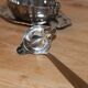 Antique silver-plated sauce boat with sauce spoon – Attached tray in Louis XV style