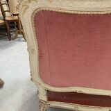 Louis XV style bench in lacquered and gilded beech, 20th century