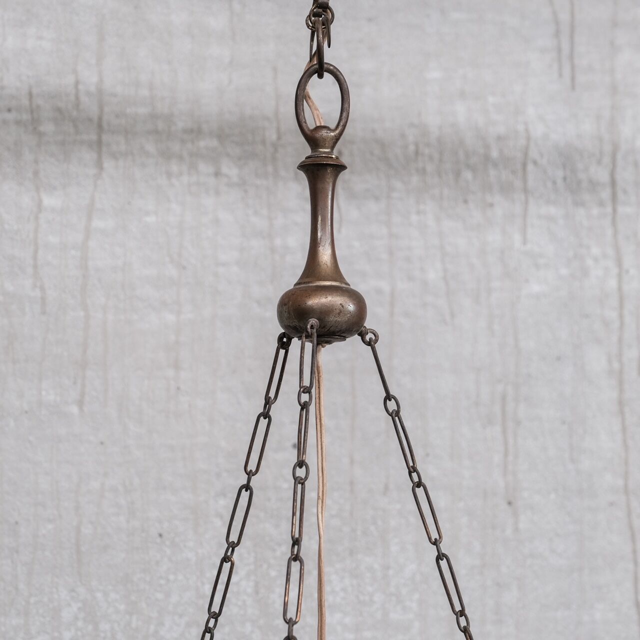 Brass and alabaster french antique plafonnier