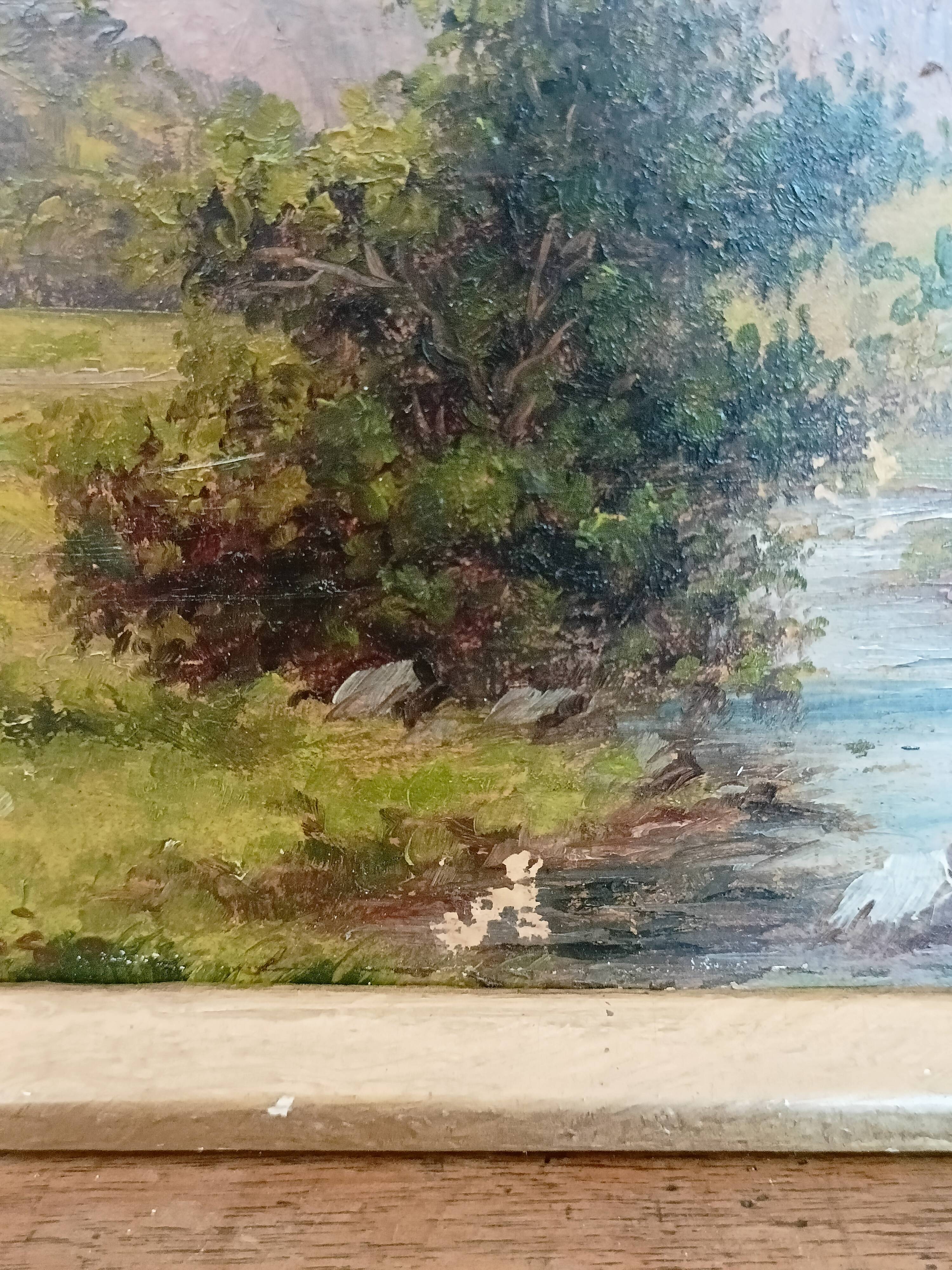 Oil on panel painting signed K. Vukovic landscape montage