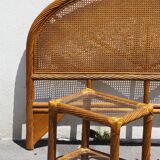 Set headboard and bedside woven rattan maugrion