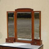 Ancien miroir triptyque en chêne