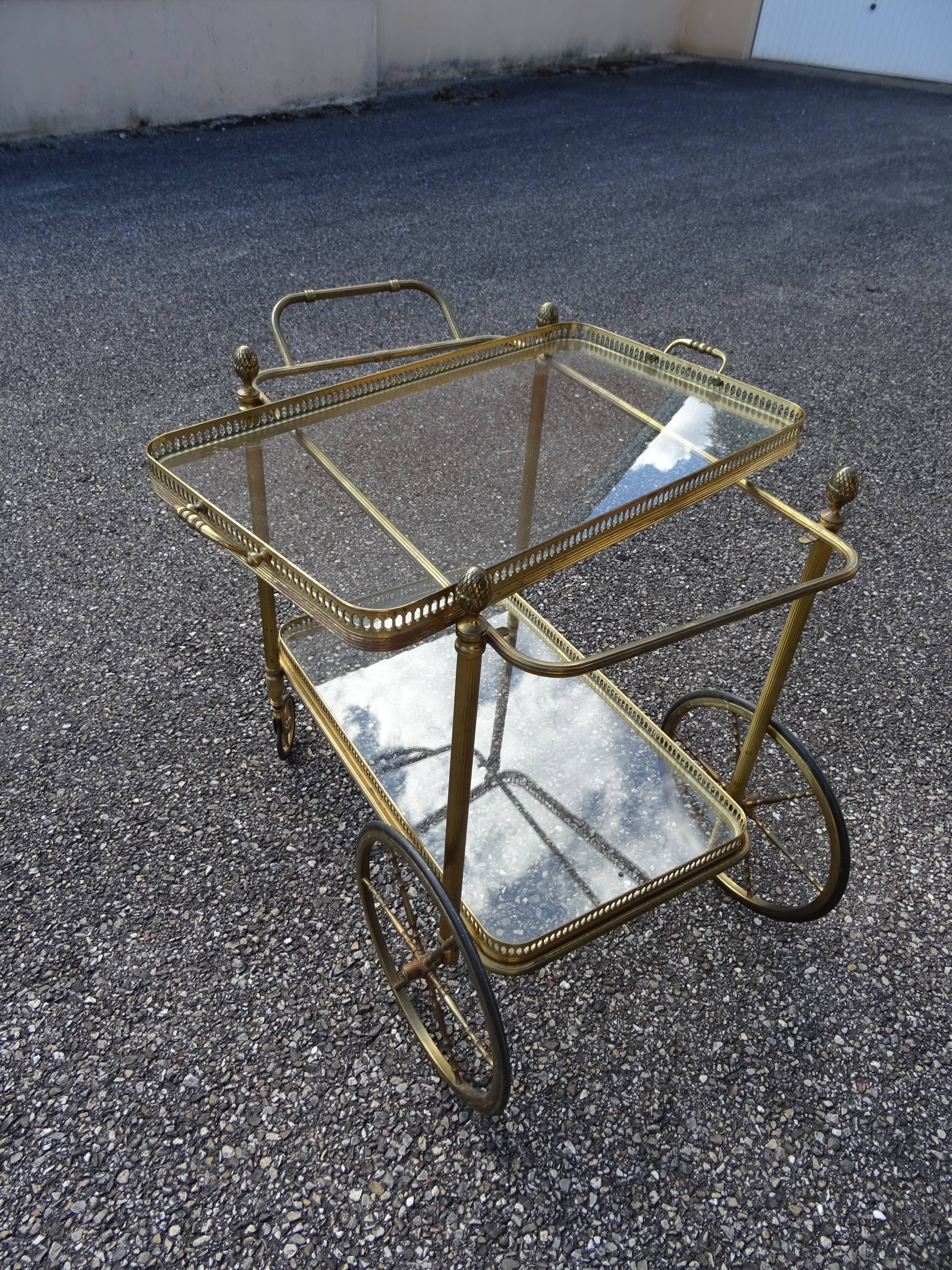 Rolling serving table in neo-classical Louis XVI style.