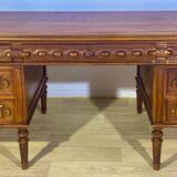 Renaissance style desk in solid oak, richly carved