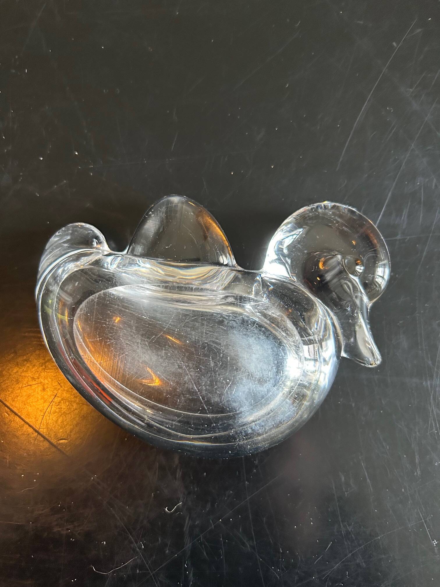 vide poche canard en cristal