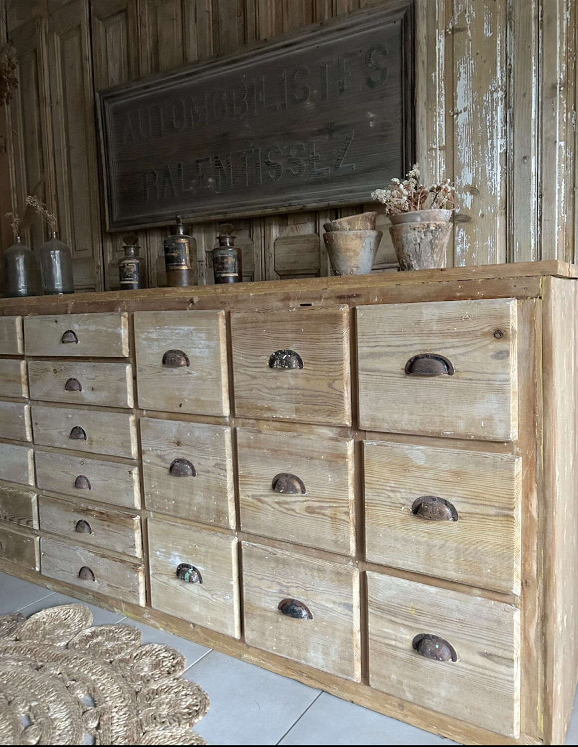 Antique workshop drawer unit from the early 20th century.