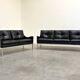 Mid-century Bauhaus style leather 3-seat sofa, 1960s