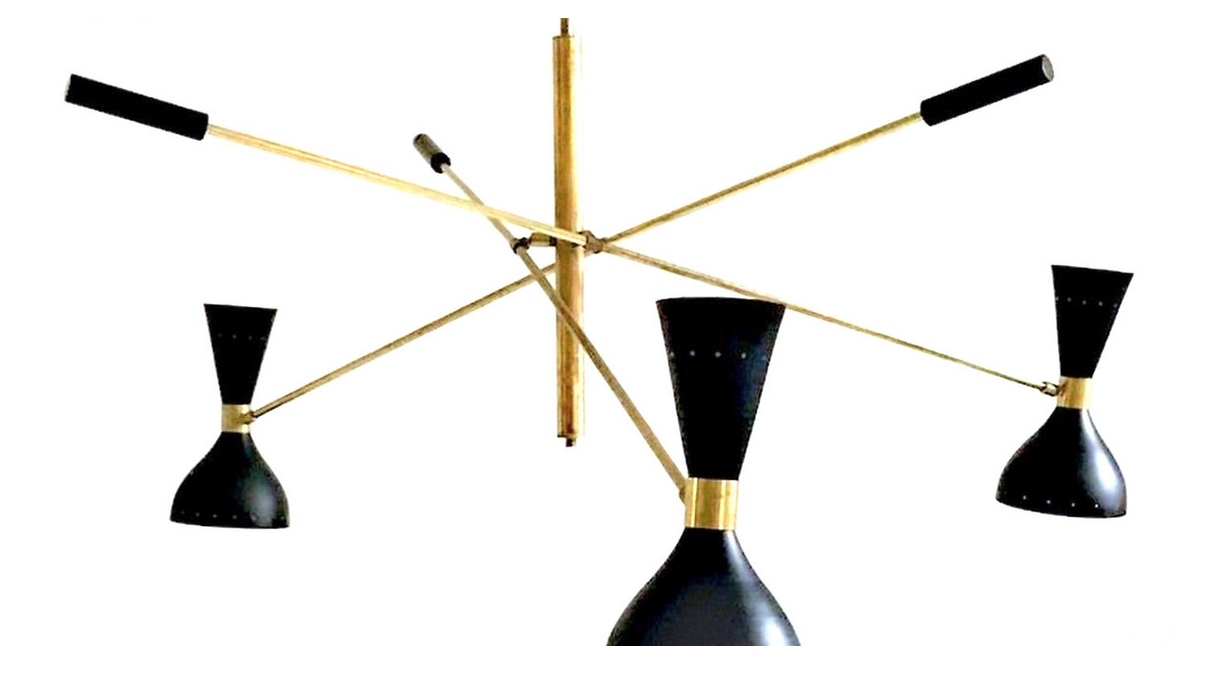 Chandelier Pendulum Moonlight 3 Arms Black